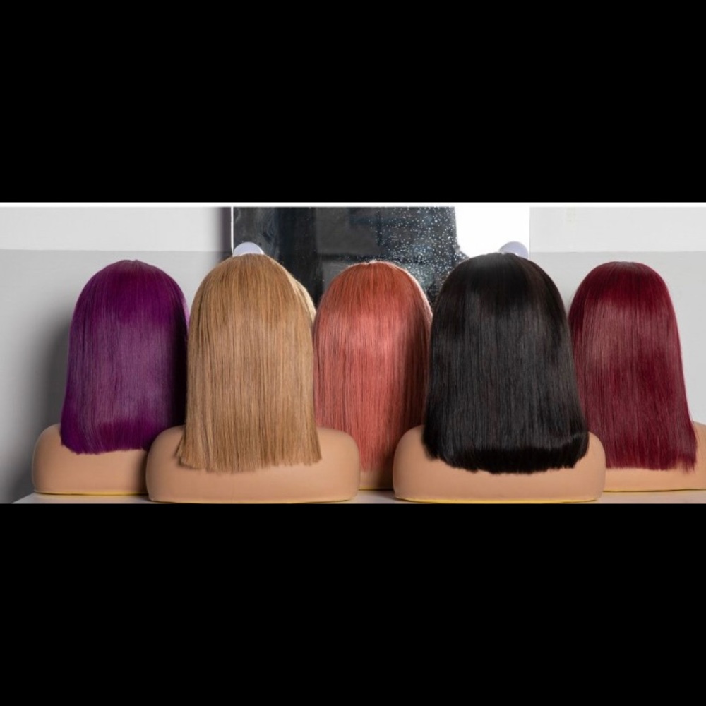 Bob closure wigs 100% human hair wigs and 180 density.